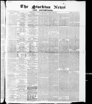 cover page of Stockton News and Advertiser published on December 9, 1864