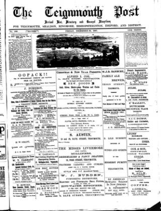cover page of Teignmouth Post and Gazette published on December 30, 1887