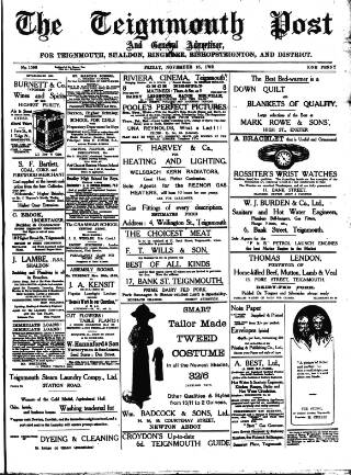 cover page of Teignmouth Post and Gazette published on November 15, 1912