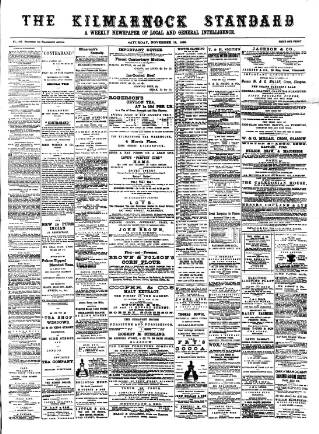 cover page of Kilmarnock Standard published on November 15, 1890