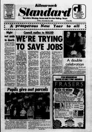cover page of Kilmarnock Standard published on December 30, 1988