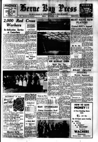 cover page of Herne Bay Press published on September 18, 1953