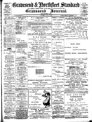 cover page of Gravesend & Northfleet Standard published on July 6, 1901