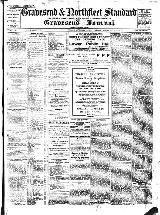 cover page of Gravesend & Northfleet Standard published on November 15, 1910