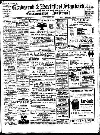 cover page of Gravesend & Northfleet Standard published on February 28, 1913