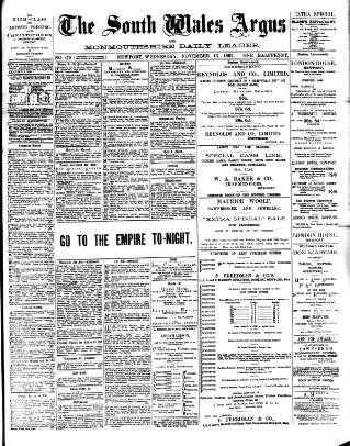 cover page of South Wales Argus published on November 15, 1893