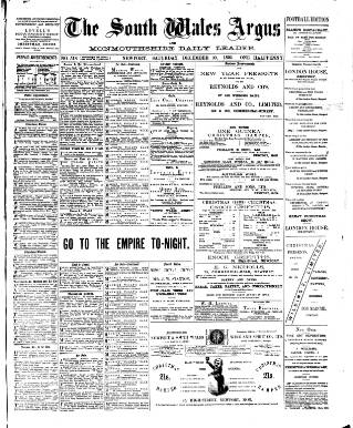 cover page of South Wales Argus published on December 30, 1893
