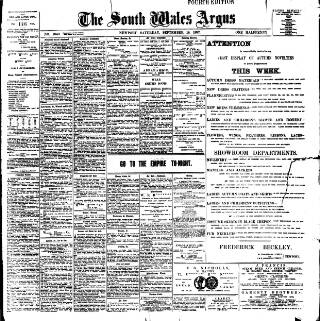 cover page of South Wales Argus published on September 18, 1897