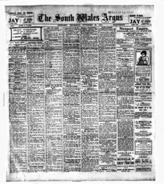 cover page of South Wales Argus published on November 30, 1911