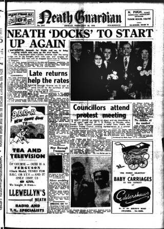 cover page of Neath Guardian published on February 28, 1958