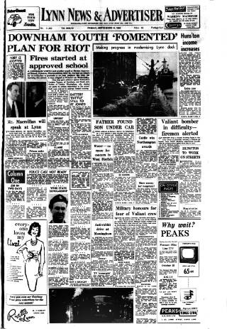 cover page of Lynn Advertiser published on September 18, 1959