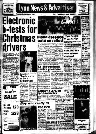 cover page of Lynn Advertiser published on November 30, 1982