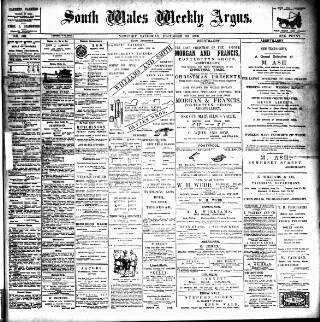 cover page of South Wales Weekly Argus and Monmouthshire Advertiser published on December 30, 1899
