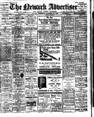cover page of Newark Advertiser published on November 30, 1932