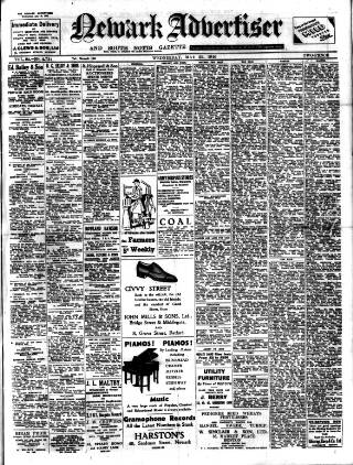 cover page of Newark Advertiser published on May 29, 1946