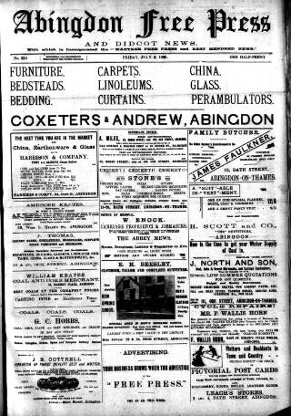 cover page of Abingdon Free Press published on July 6, 1906