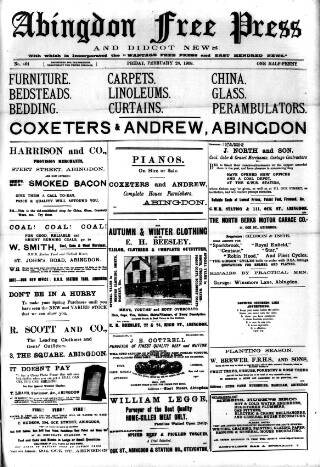 cover page of Abingdon Free Press published on February 28, 1908
