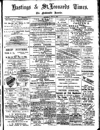 cover page of Hastings & St. Leonards Times published on July 6, 1895