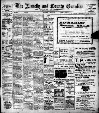 cover page of Llanelly and County Guardian and South Wales Advertiser published on July 6, 1911
