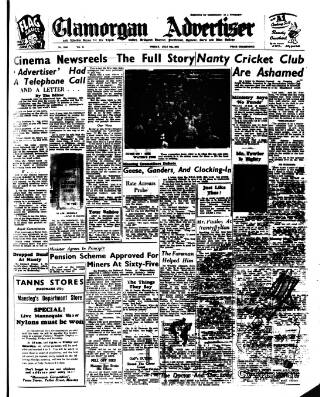 cover page of Glamorgan Advertiser published on July 6, 1951