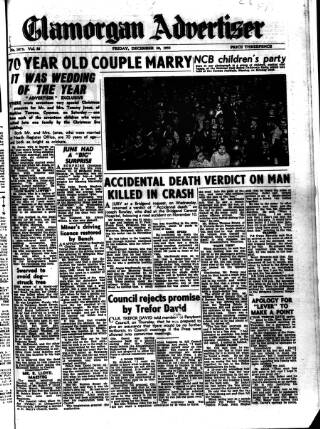 cover page of Glamorgan Advertiser published on December 30, 1955