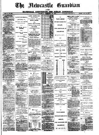 cover page of Newcastle Guardian and Silverdale, Chesterton and Audley Chronicle published on February 28, 1885