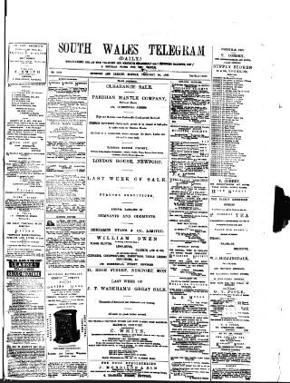 cover page of South Wales Daily Telegram published on February 28, 1887