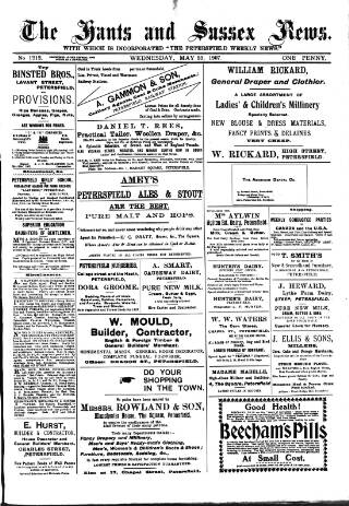 cover page of Hants and Sussex News published on May 29, 1907