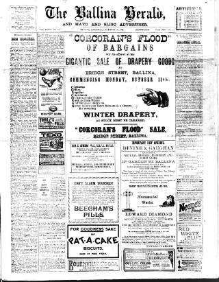 cover page of Ballina Herald and Mayo and Sligo Advertiser published on December 30, 1920