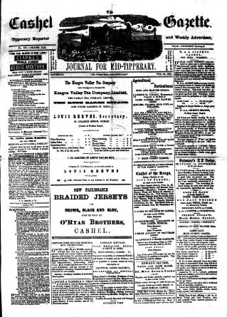 cover page of Cashel Gazette and Weekly Advertiser published on February 28, 1885