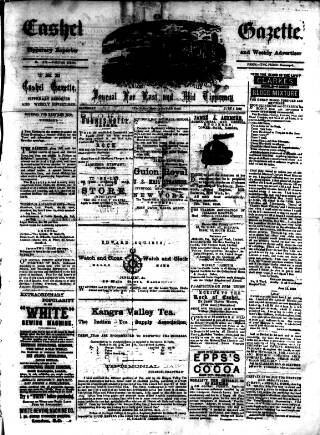 cover page of Cashel Gazette and Weekly Advertiser published on July 6, 1889