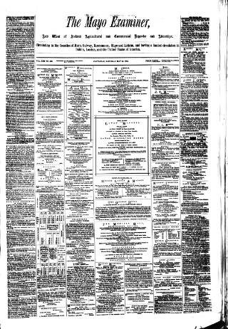 cover page of Mayo Examiner published on May 29, 1880