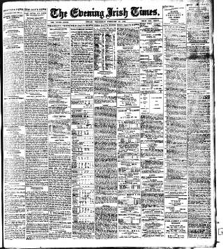 cover page of Evening Irish Times published on February 28, 1906