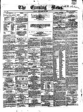 cover page of Evening News (Dublin) published on December 30, 1859