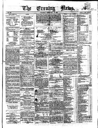 cover page of Evening News (Dublin) published on February 28, 1860