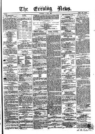 cover page of Evening News (Dublin) published on July 6, 1861