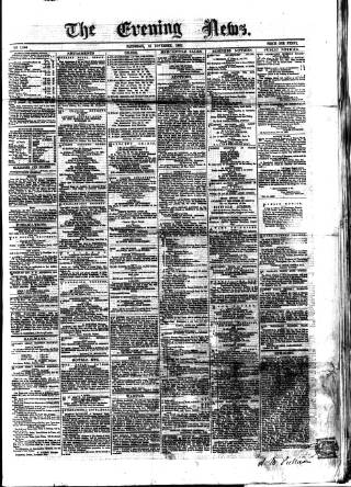 cover page of Evening News (Dublin) published on November 15, 1862