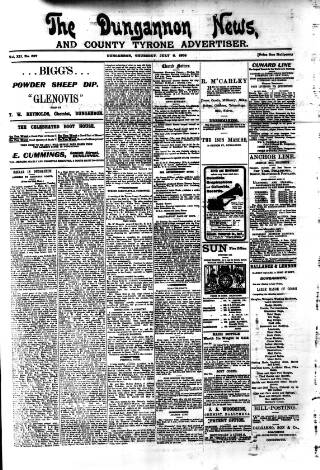 cover page of Dungannon News published on July 6, 1905