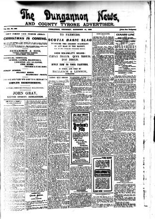 cover page of Dungannon News published on November 15, 1906