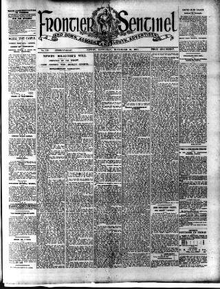 cover page of Frontier Sentinel published on November 30, 1907