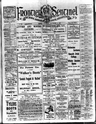 cover page of Frontier Sentinel published on November 15, 1913