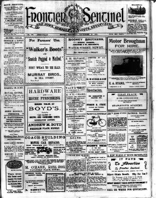 cover page of Frontier Sentinel published on September 18, 1915