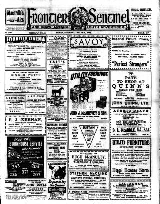 cover page of Frontier Sentinel published on July 6, 1946