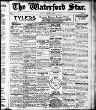 cover page of Waterford Star published on February 28, 1920