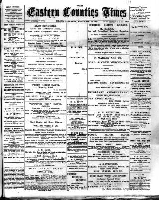 cover page of Eastern Counties' Times published on September 18, 1897