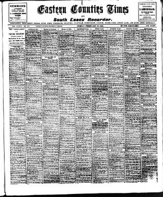 cover page of Eastern Counties' Times published on February 28, 1908