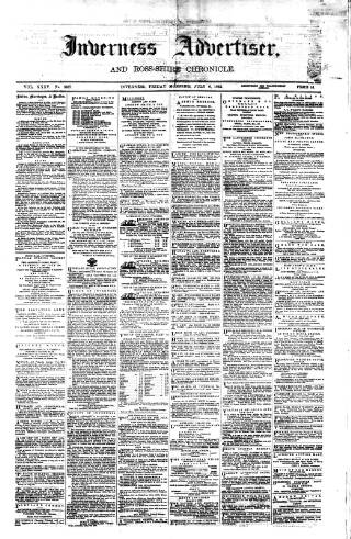 cover page of Inverness Advertiser and Ross-shire Chronicle published on July 6, 1883