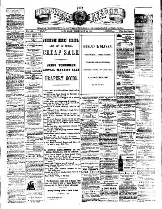 cover page of Teviotdale Record and Jedburgh Advertiser published on February 28, 1885