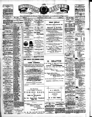 cover page of Teviotdale Record and Jedburgh Advertiser published on July 6, 1889