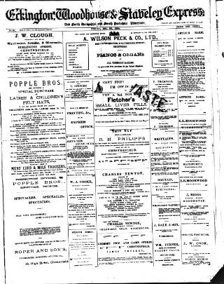cover page of Eckington, Woodhouse and Staveley Express published on December 30, 1898